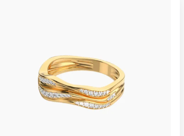 Three Wave Diamond Ring